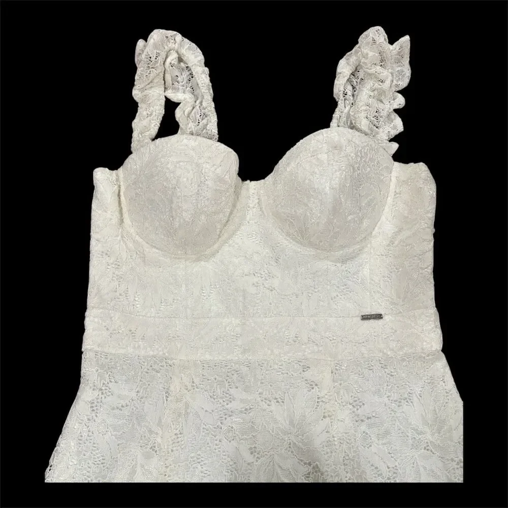 NWT Guess Small Women's White Christel Lace Bodycon Mini Dress‎ MSRP $148